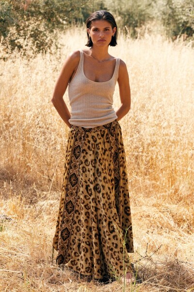 FALDA LINO Leopardo