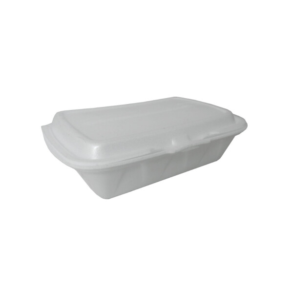BANDEJA DE ESPUMA BLANCA CON TAPA 23X14X8 CM. BLANCO