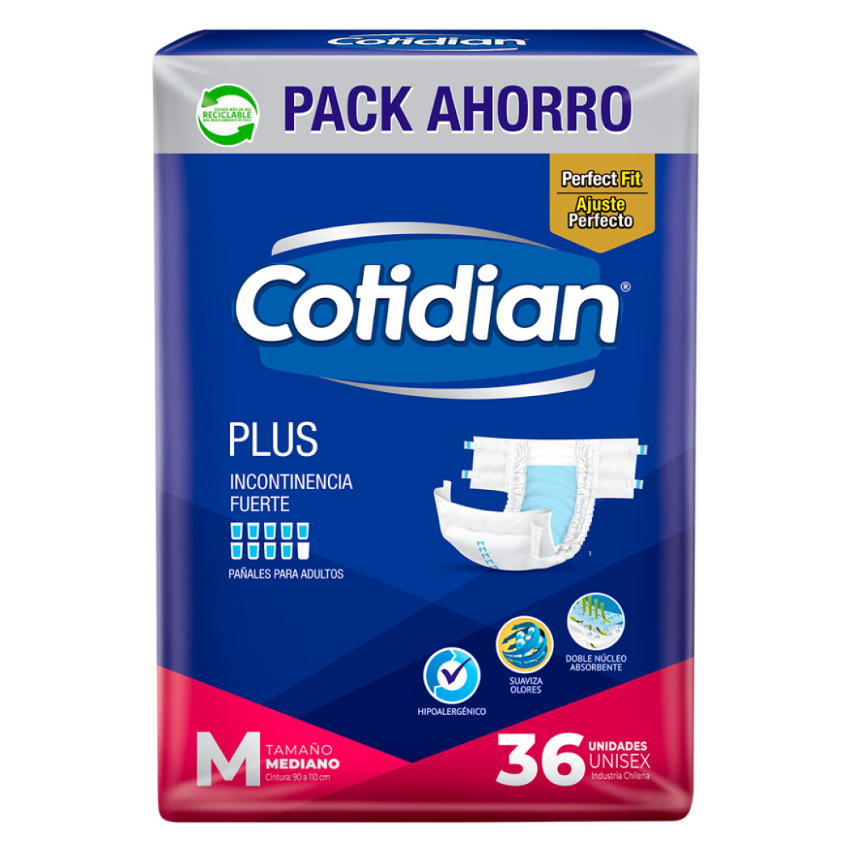 Cotidian Pañal Plus Talle Mediano 
