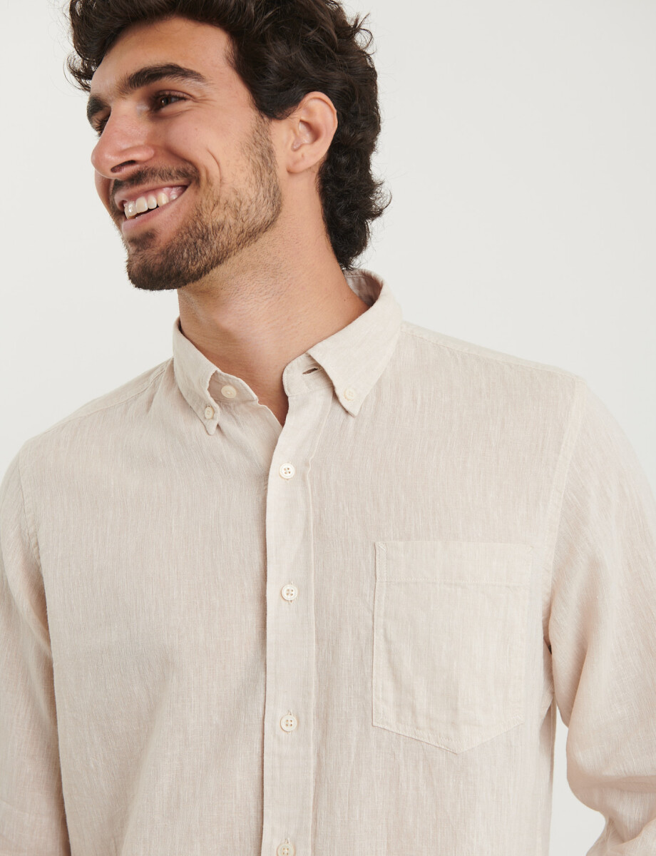 011665 CAMISA DE LINO HARRINGTON LABEL Natural