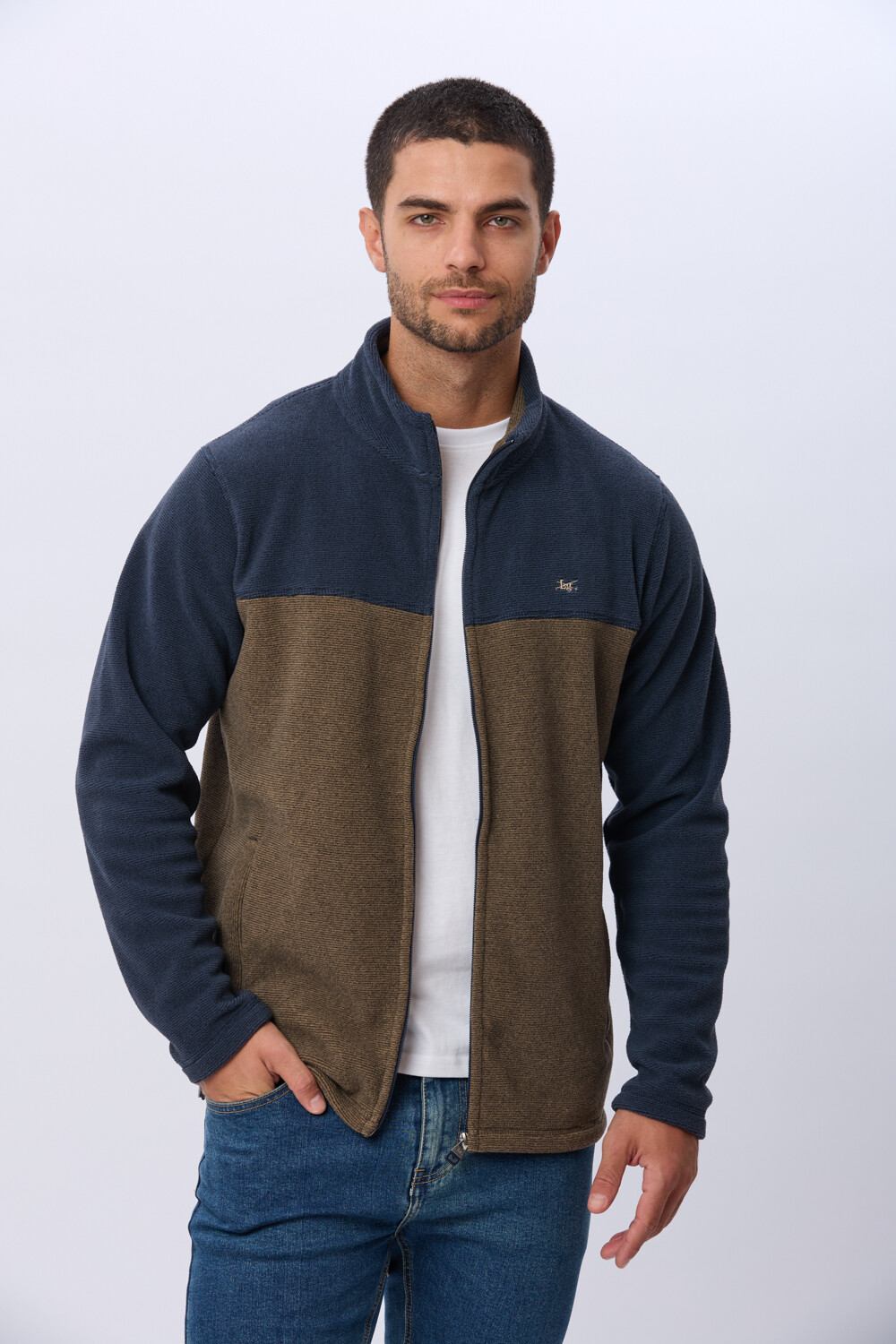 CAMPERA POLAR BICOLOR Beige