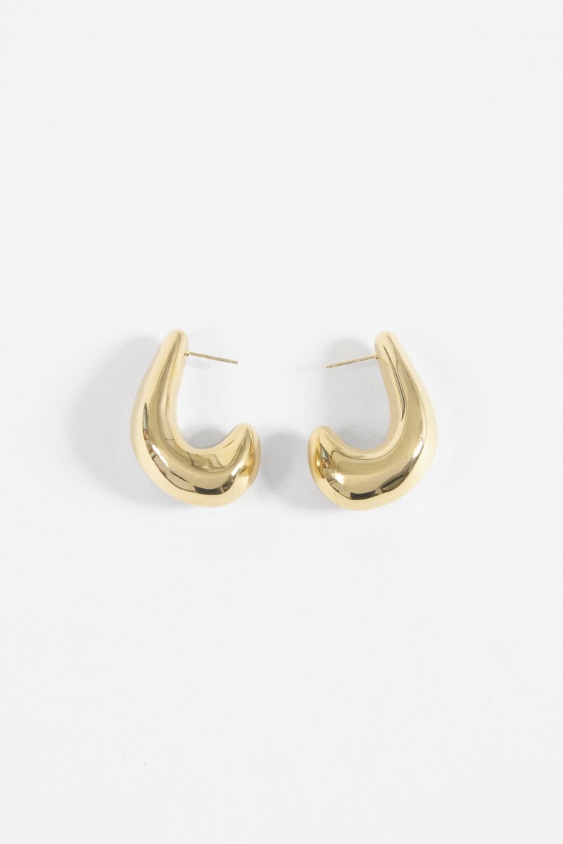 Aros acero gota dorado