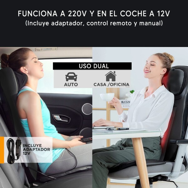 Asiento Masajeador Shiatsu Spa 3200 Max Infrarrojo MASAJEADOR EUROCOM ASIENTO SPA 3200 MAX