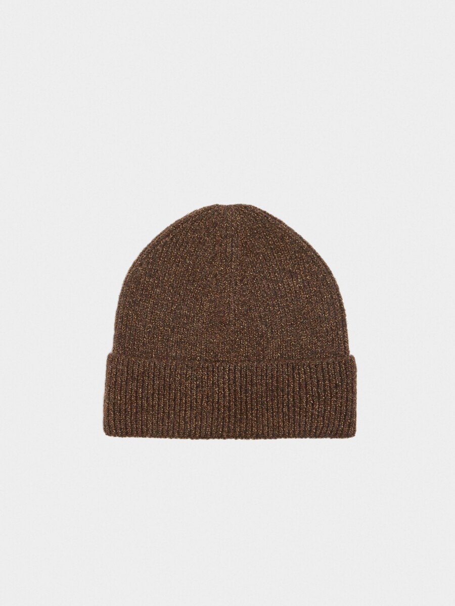 Gorro De Punto Lurex Con Dobladillo marron