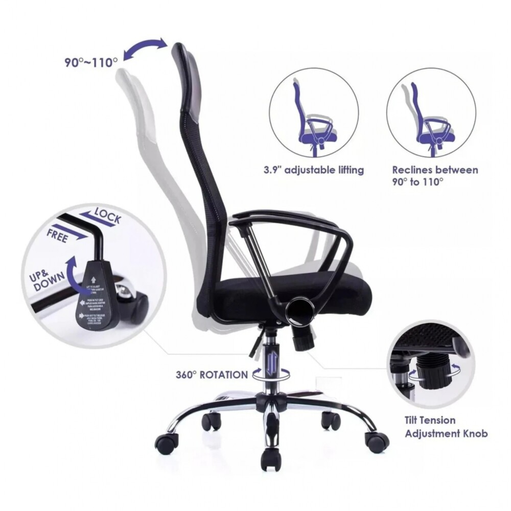 Silla De Escritorio - Ergonómica Respaldo Alto - Apoyacabeza Silla De Escritorio - Ergonómica Respaldo Alto - Apoyacabeza