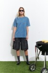 Remera washed bordada sol celeste
