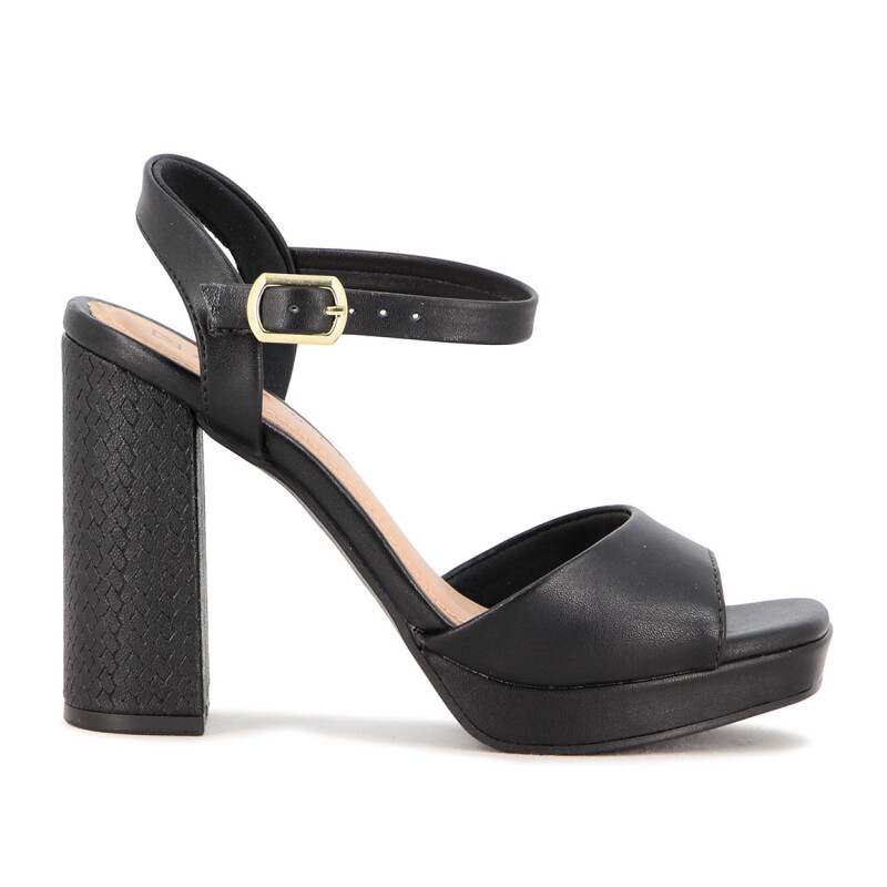 Ramarim Sandalia Con Pulsera Taco Cuadrado - Negro-negro Negro-negro