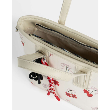 Cartera City Con Charm Blanco Crudo