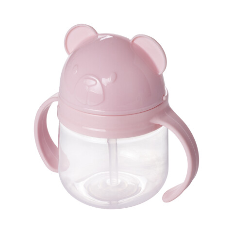 Vaso Entrenador Osos con Pajita y Tapa 260 ml ROSA