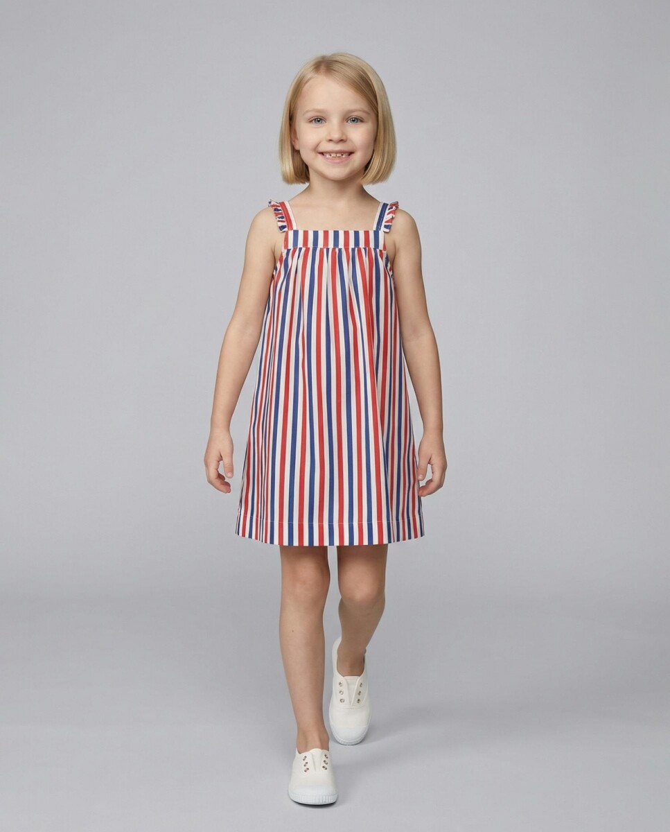 Vestido Estampado Rayas - Piedra 