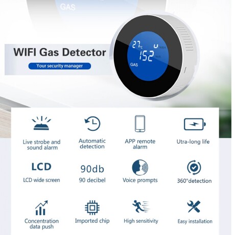 Detector de Gas Tuya Smart WIFI SM-PS210W 001