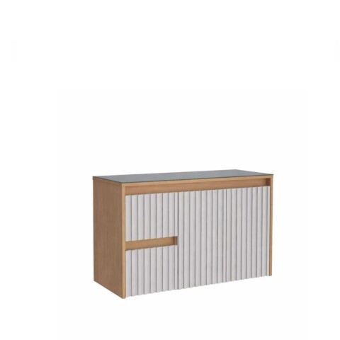 Mueble de baño suspendido Sakura Beige 90 cm sin bacha Mueble De Baño Suspendido Sakura Beige 90 Cm Sin Bacha