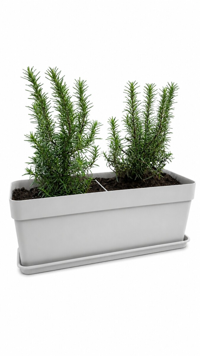 JARDINERA CON ROMEROS - GRIS CLARO 