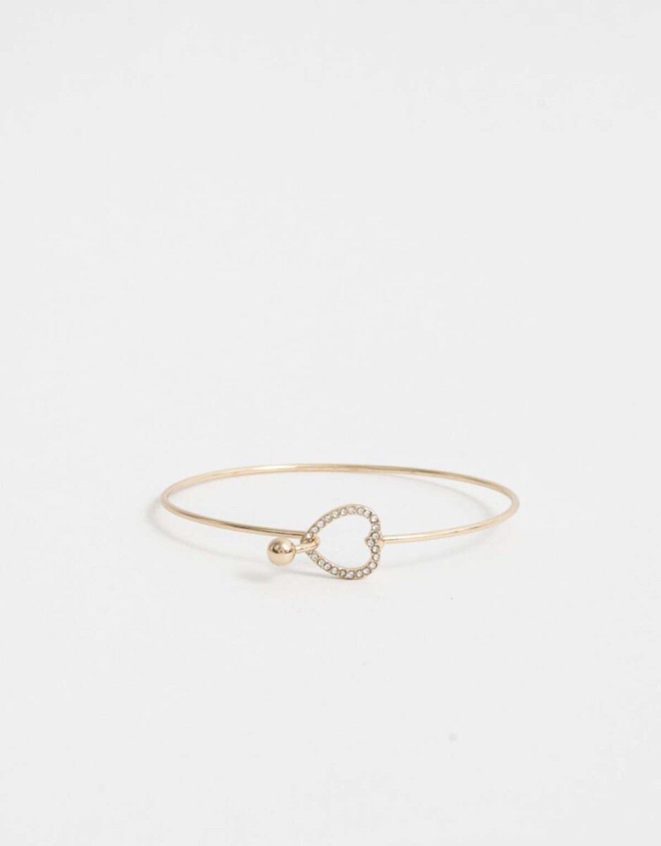 Pulseras Rígidas Con corazón - Dorado 