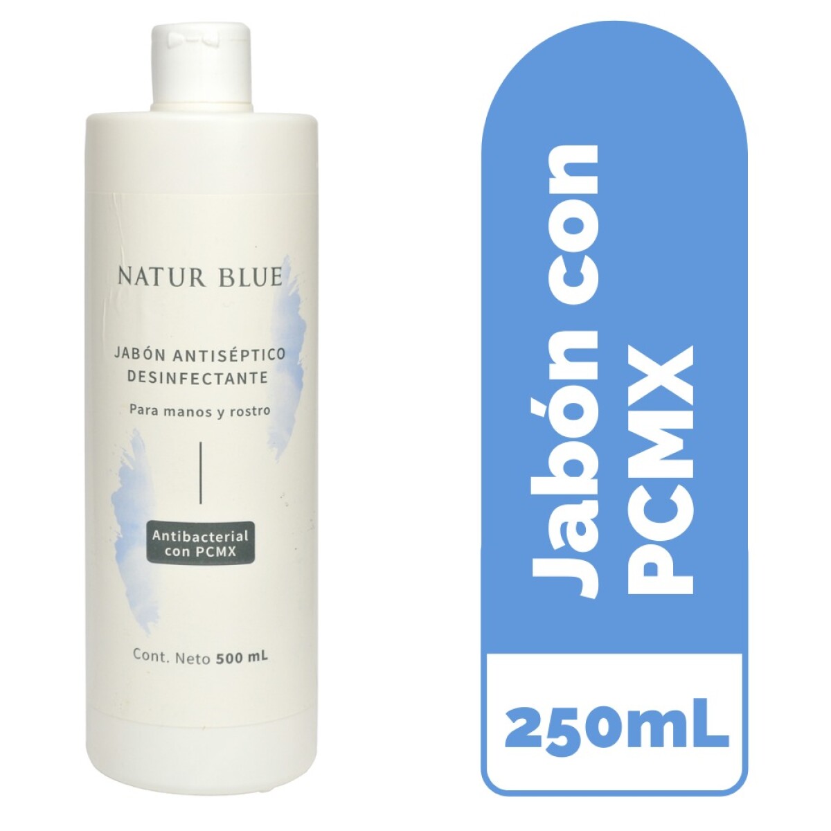 Jabón Antiséptico Desinfectante PCMX NATUR BLUE - 250 mL 