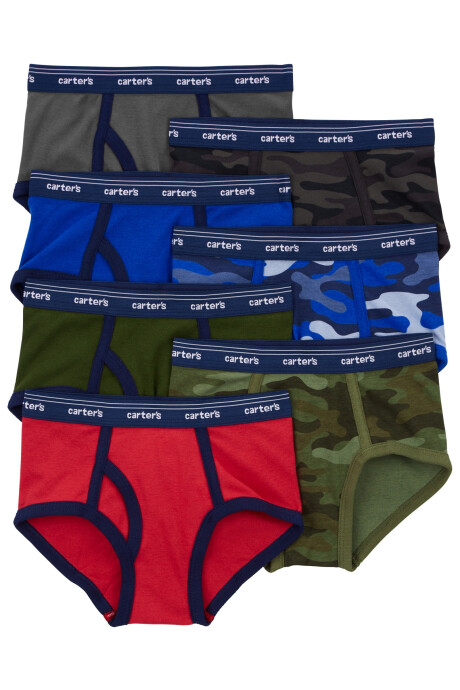 Pack siete calzoncillos slip de algodón, diseño camo Pack siete calzoncillos slip de algodón, diseño camo