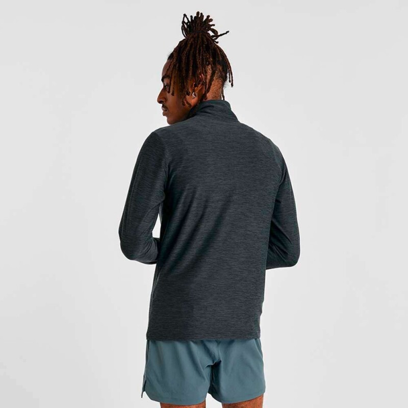 Abrigo Space Dye 1/4 Zip de Hombre Negro