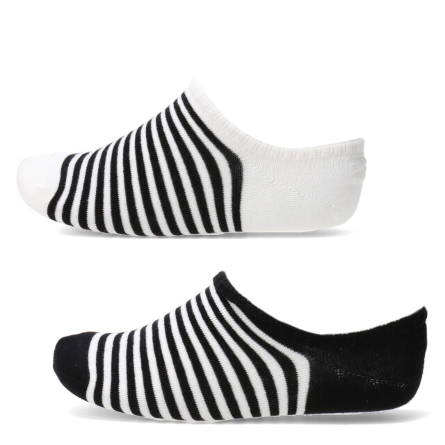 Medias Infantiles N+ Rayas x2 Blanco - Negro