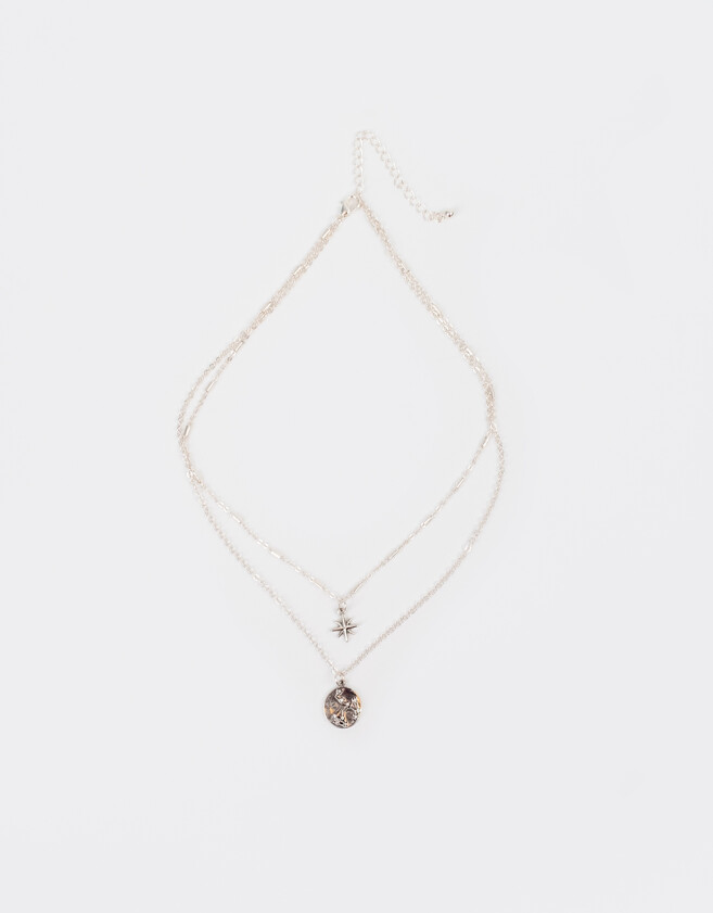 Collares Cortos Bañada en Plata Collar Multicadena Bañado En Plata - Plateado