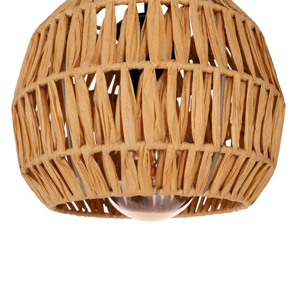 Colgante acero negro pantalla papel 3xE27 EG6239