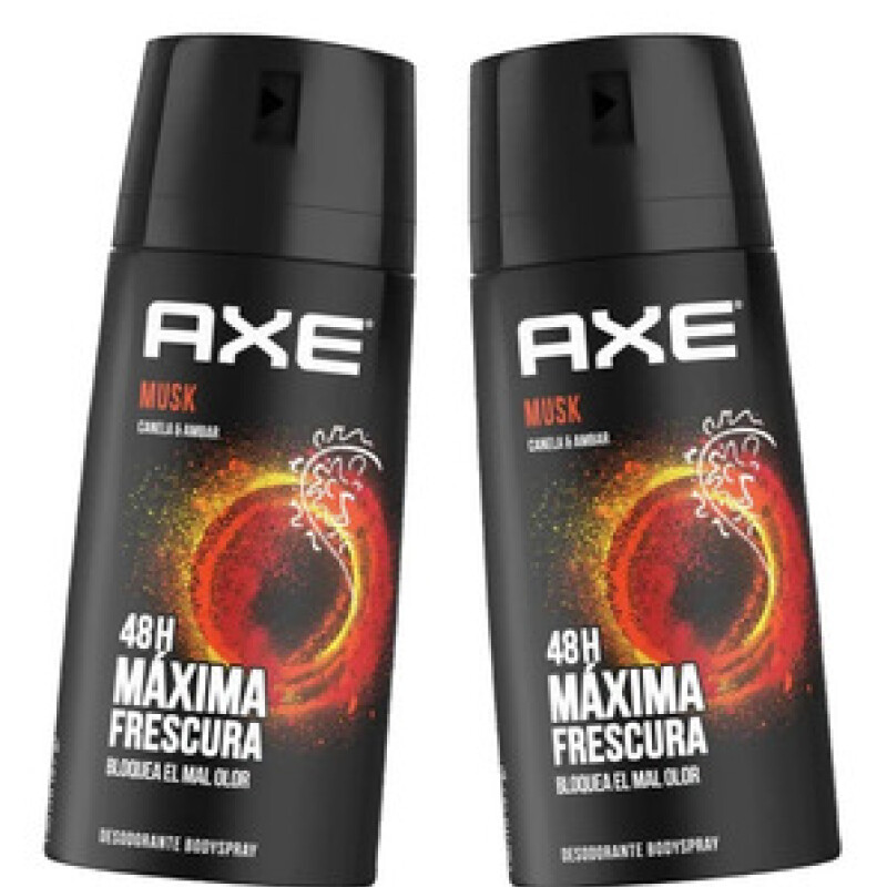 Desodorante Axe Body Spray Aerosol Musk Pack X2 150 ML