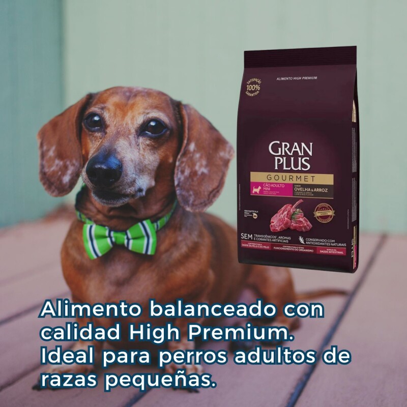 GRAN PLUS GOURMET ADULTO RAZAS PEQUEÑA-MINI CORDERO 10,1 KILOS + 1 KILO DE REGALO