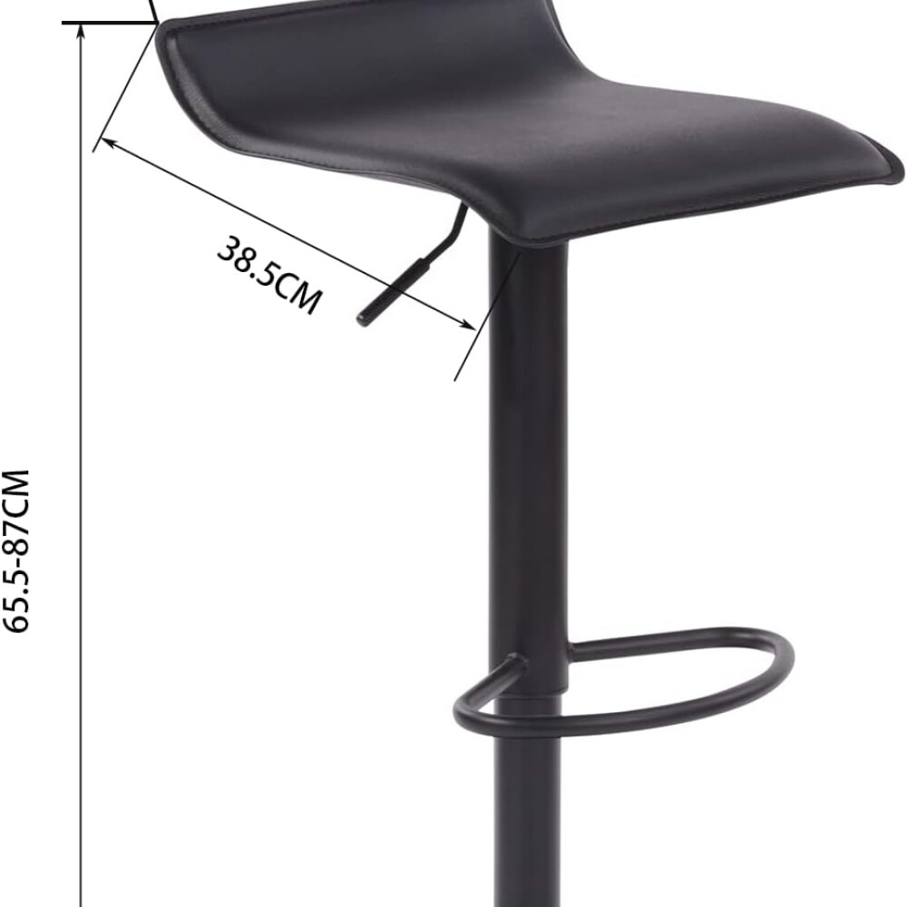 Butaca ecocuero con base negra promo x2 Negro