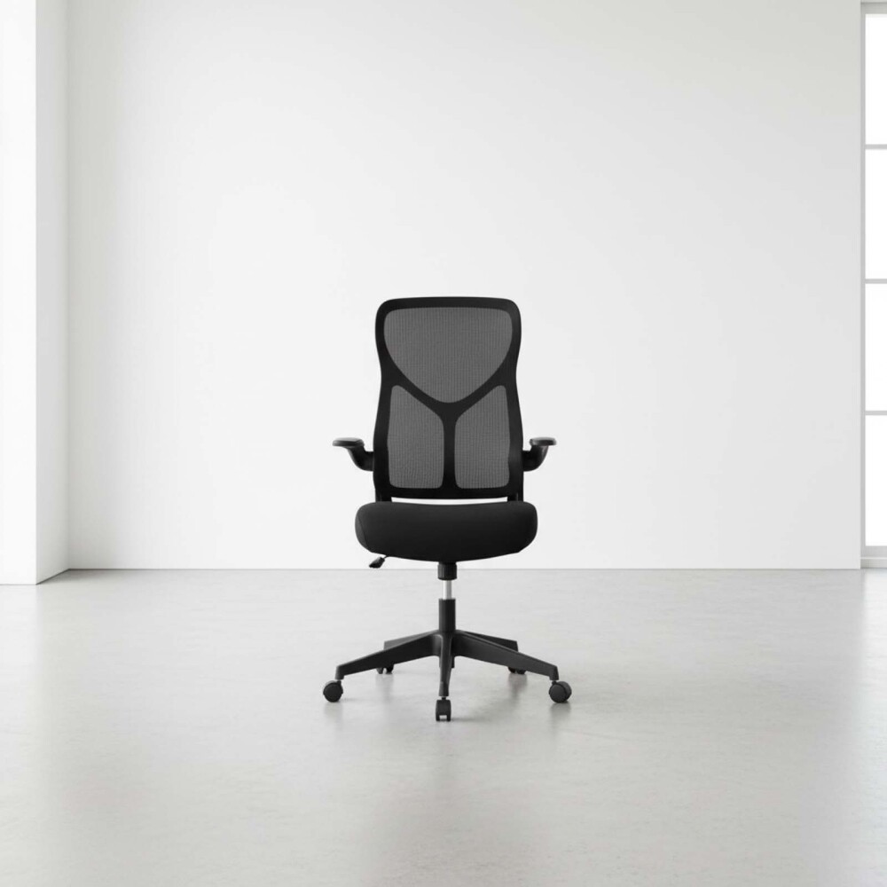 SILLA DE OFICINA MALLA-Y-METAL NEGRO 3699F