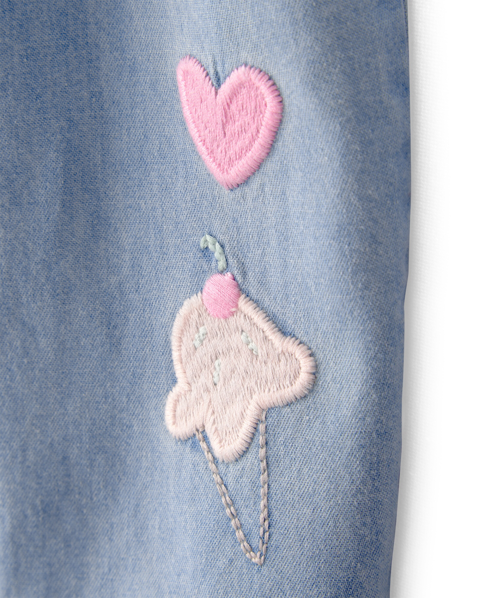 Monito de chambray con bordado Sin color