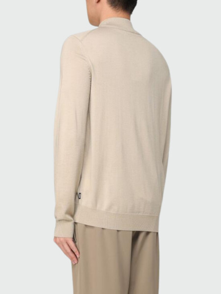 BOSS - Buzo con Cuello de Cierre Beige