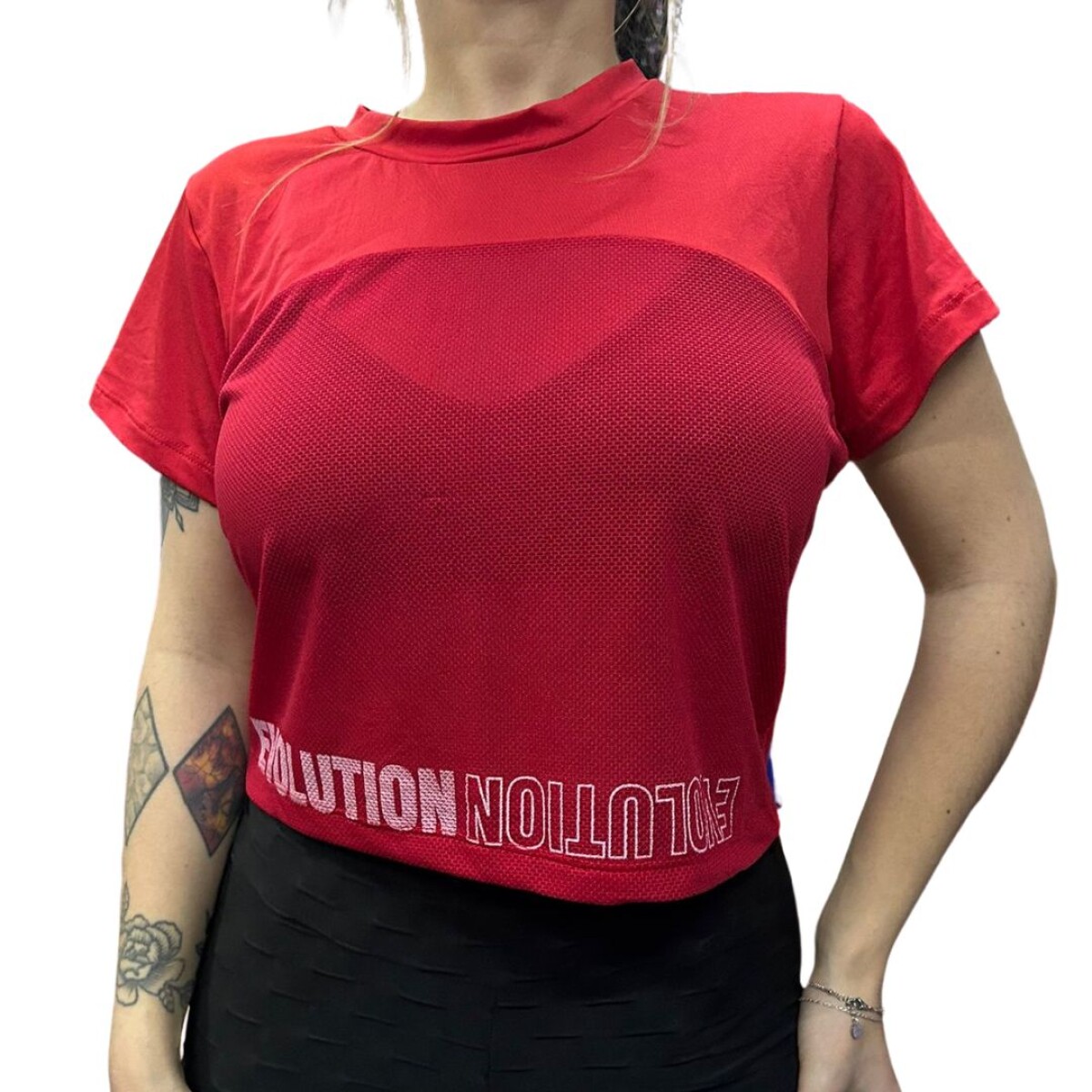 REMERA EVOLUTION CROPPED - ROJO 