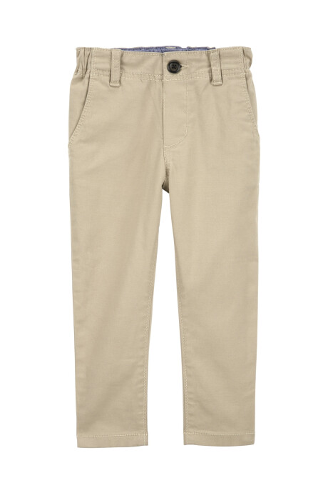 Pantalón de algodón, clásico, ajustado Sin color