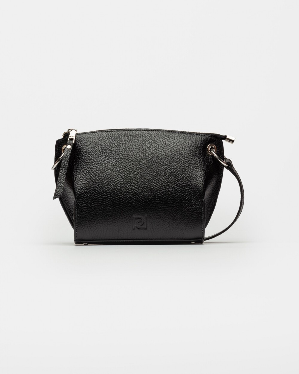 Bandolera Sauvage En Cuero Graneado Negro