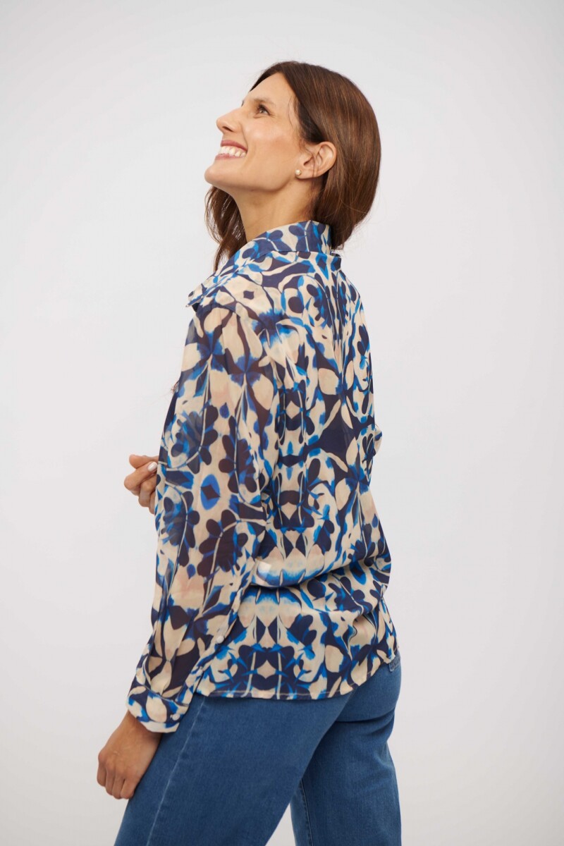 CAMISA BELI AZUL Y BEIGE