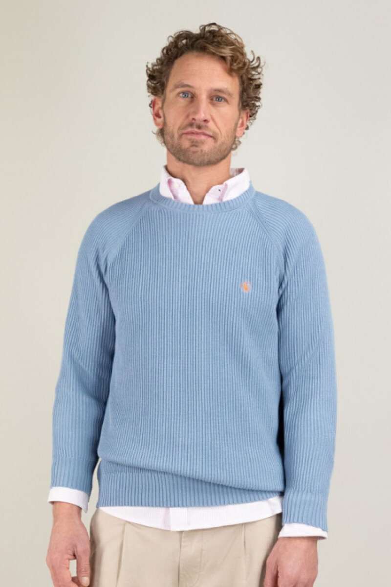 Jersey Punto Inglés Azul Medio
