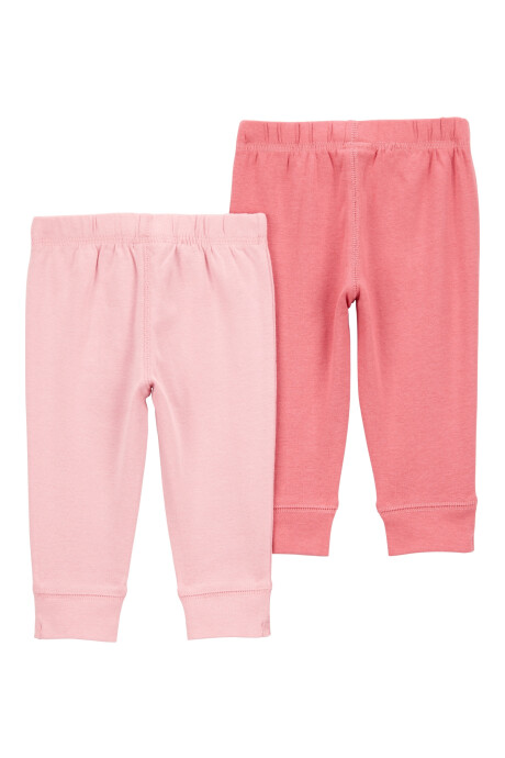 Pack dos pantalones de algodón, rosados Sin color