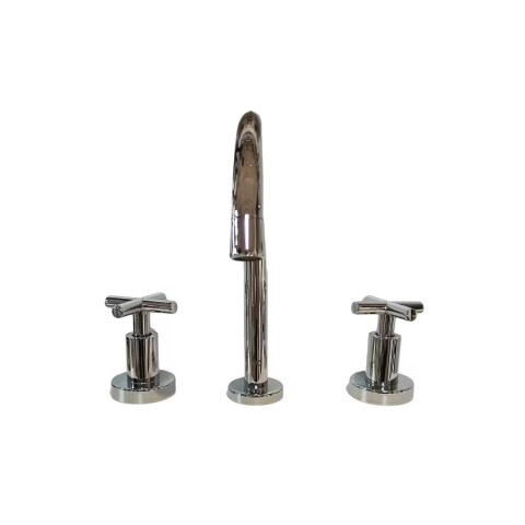 Griferia de lavatorio Bimando de mesada Kiev Cromado Brillante Griferia De Lavatorio Bimando De Mesada Kiev Cromado Brillante