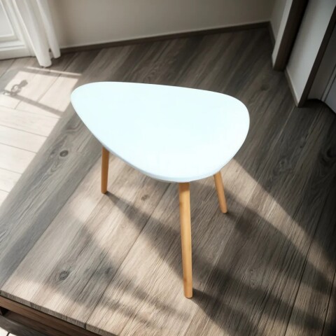 Mesa ratona de madera blanca estilo nórdico 60x40x45cm Mesa Ratona De Madera Blanca Estilo Nórdico 60x40x45cm
