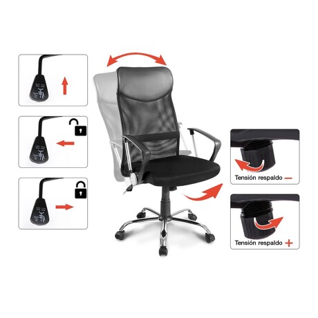 Silla Ejecutiva Escritorio Apoya Brazo Ruedas Alta Gama Negro