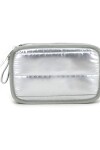 Cartuchera puffer metalizada Plateado