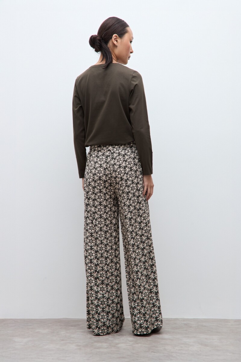 Pantalón estampado Jade verde oliva