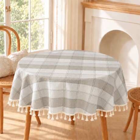 Mantel Lino Algodón Redondo Ø150cm Mantel Lino Algodón Redondo Ø150cm