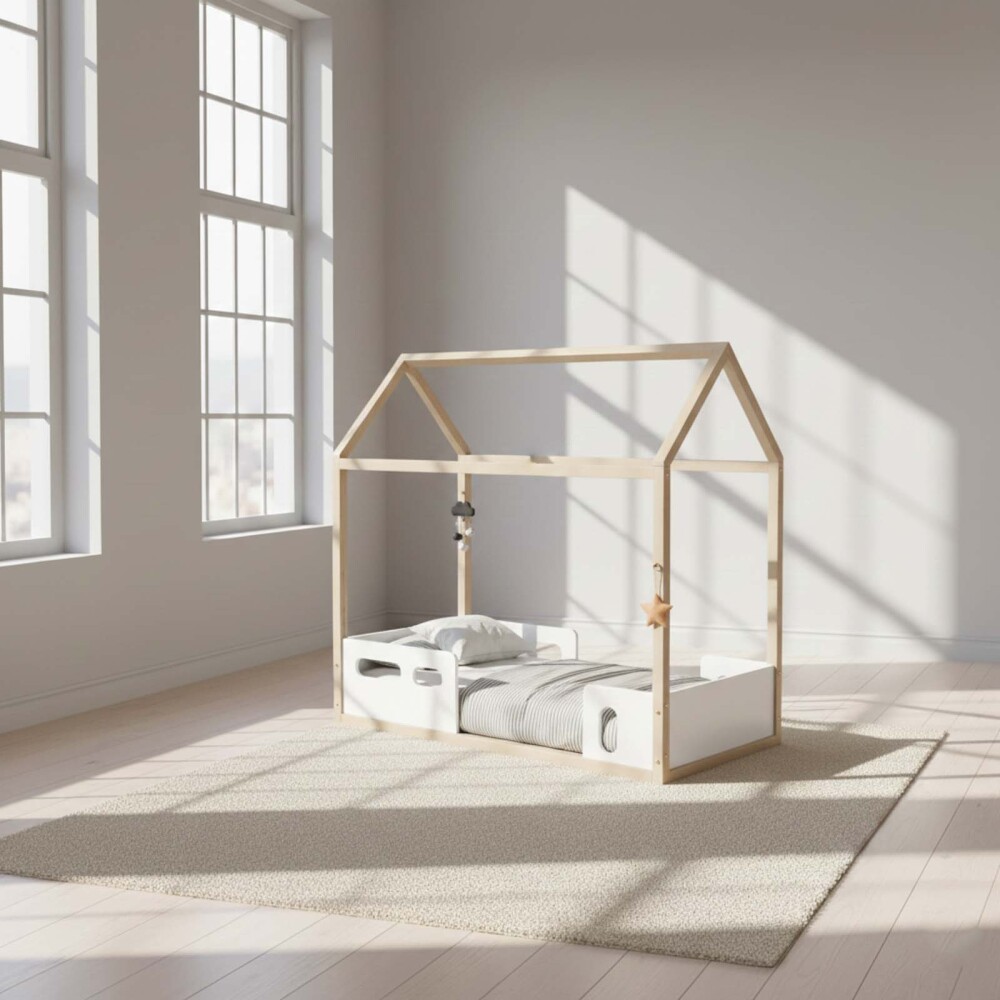 CAMA MONTESSORI 1 PLAZA MDF-Y-MADERA BLANCO ZUPPY