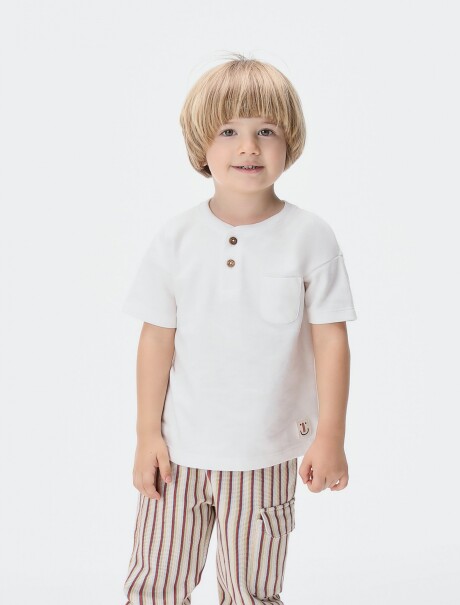 CAMISETA INFANTIL CON BOTONES BLANCO