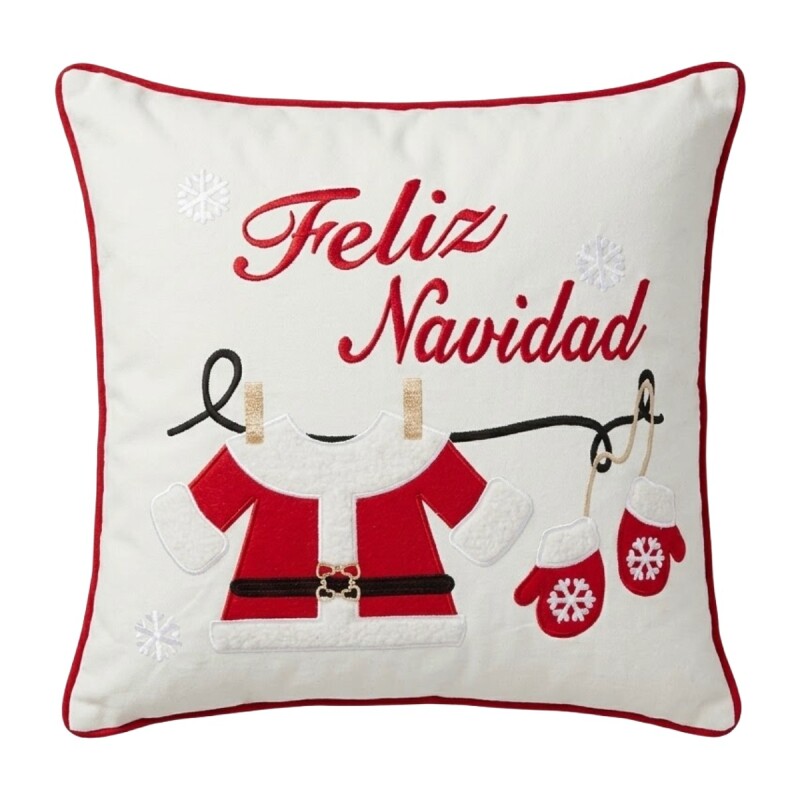 COJIN CUAD FELIZ NAVIDAD 45X45CM Unica