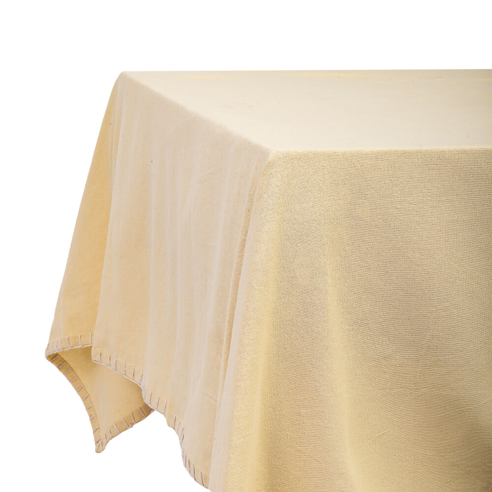 MANTEL ALGODON NATURAL-BEIGE OVERLOCK 160X160 CM BEIGE