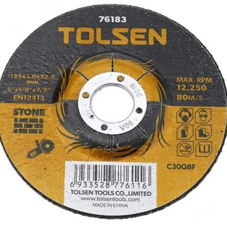 TOLSEN DISCO DESBASTE PIEDRA 125mmX6.0X22.2 Tolsen Disco Desbaste Piedra 125mmx6.0x22.2