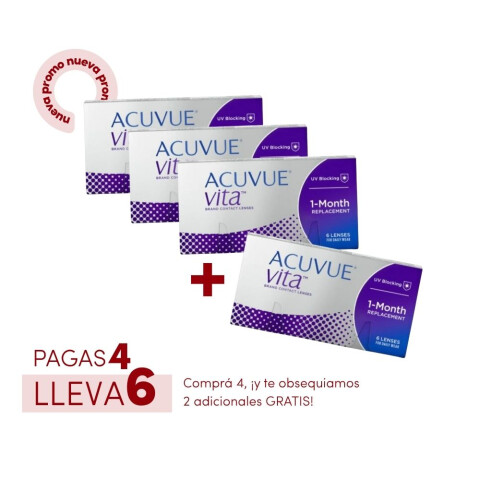 Acuvue Vita Esferico - PROMO 4 Cajas Acuvue Vita Esferico - Promo 4 Cajas
