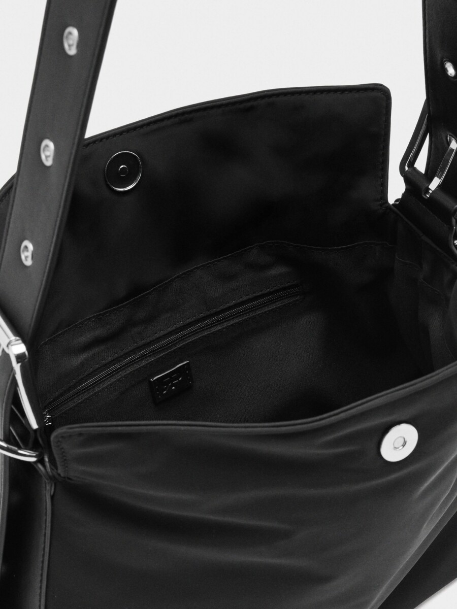 Bolso De Hombro Liso De Nylon negro