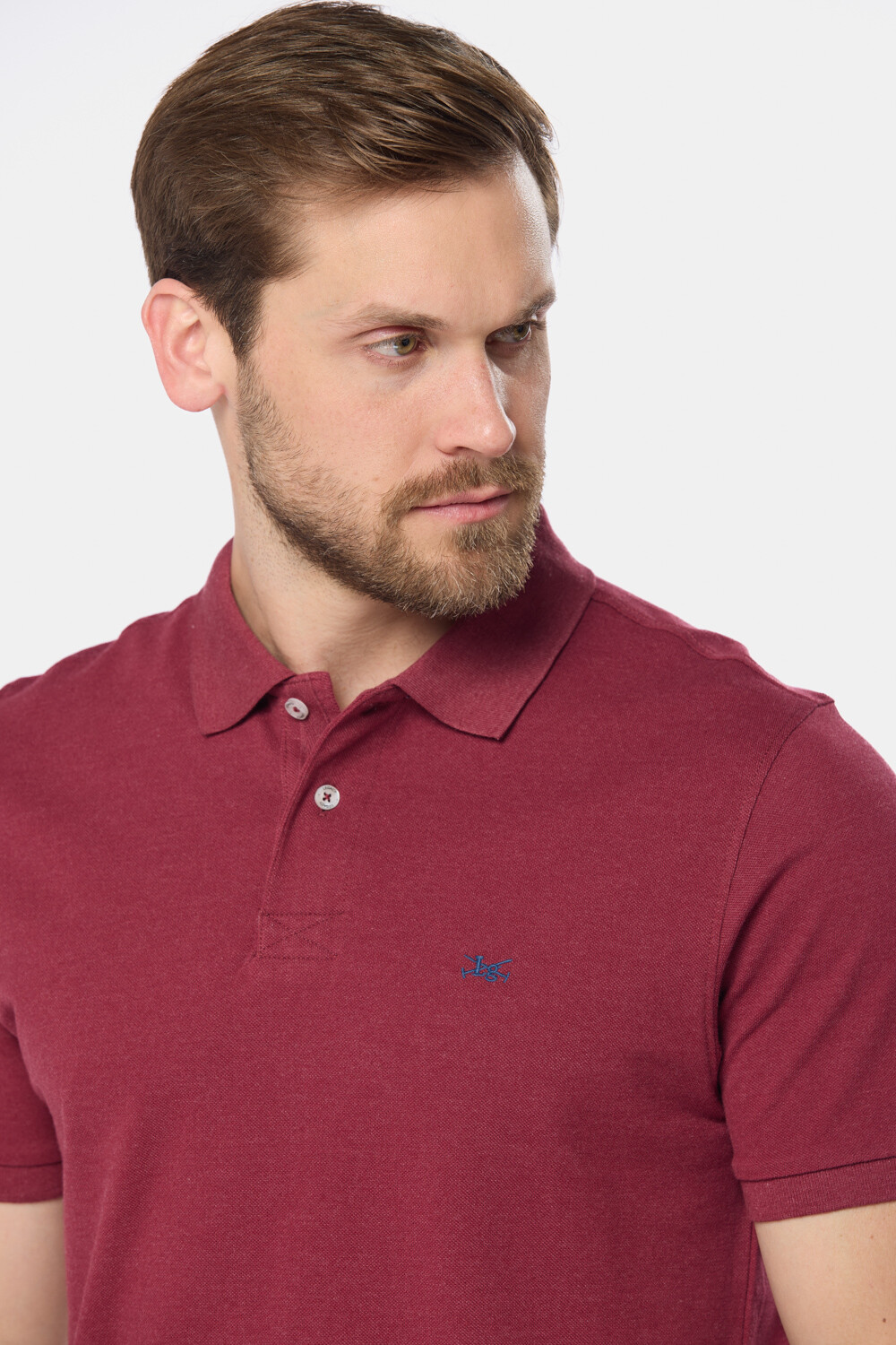 REMERA POLO LISA PIQUÉ Bordo Melange